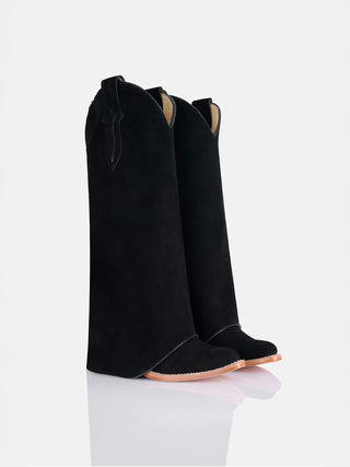 BASIC BLACK SUEDE COWBOY BOOTS
