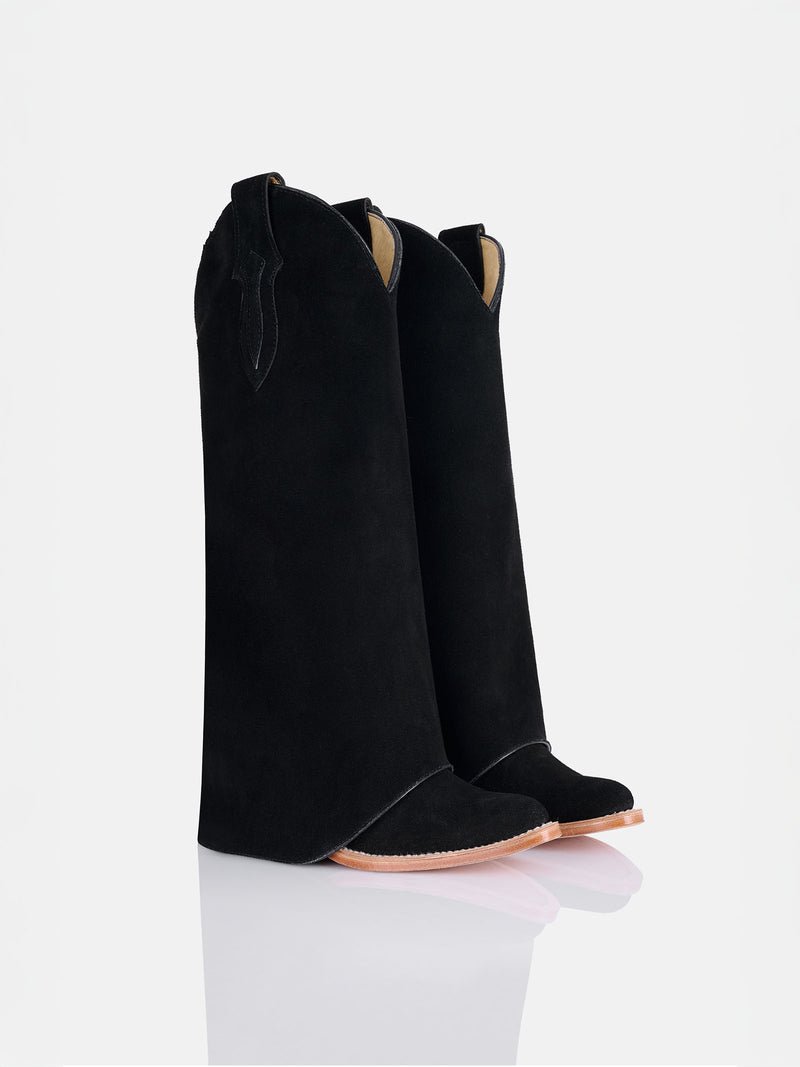 BASIC BLACK SUEDE COWBOY BOOTS